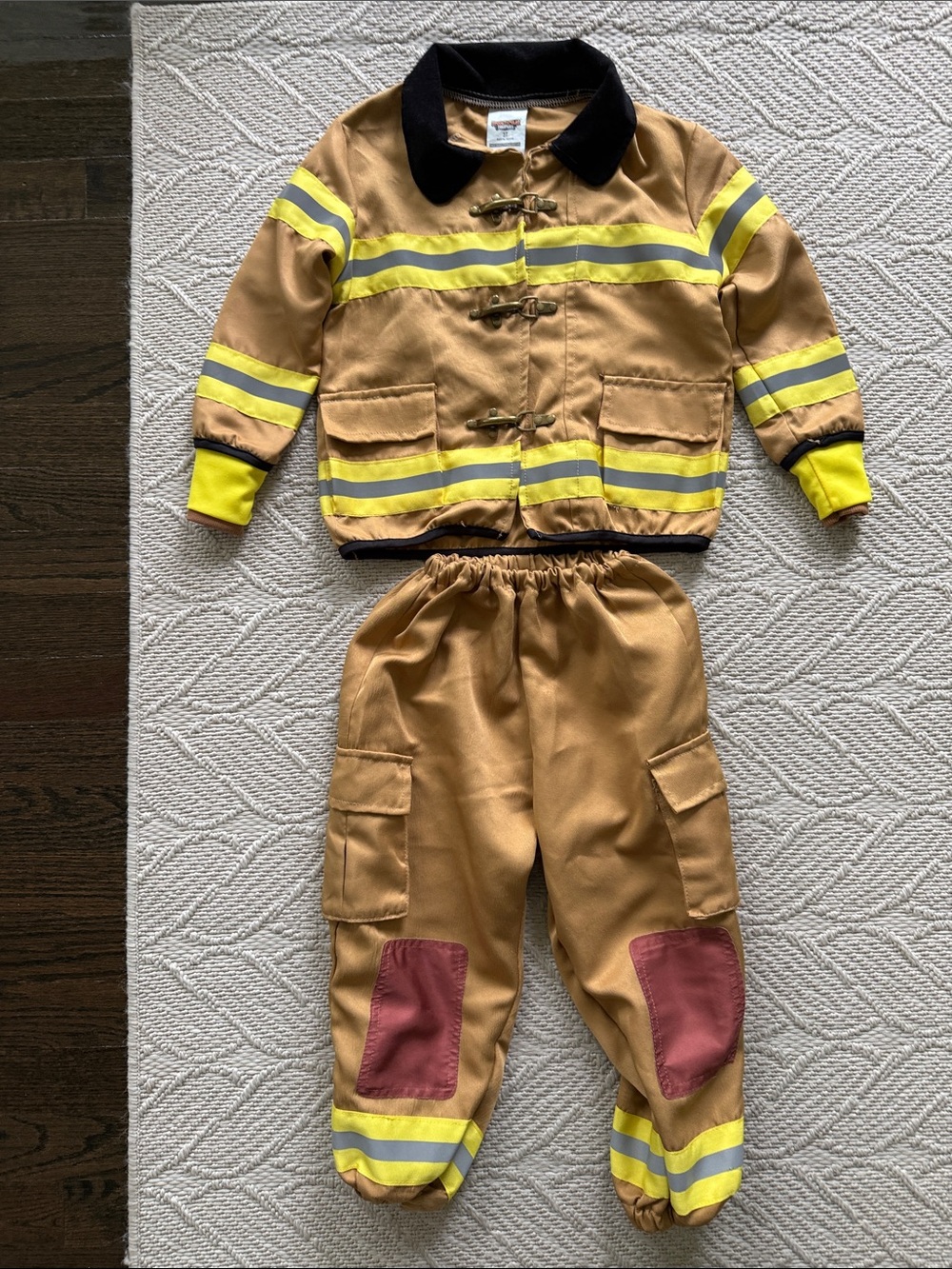 Toddler Tan Firefighter Dress-up Halloween Costume - Unisex 3T